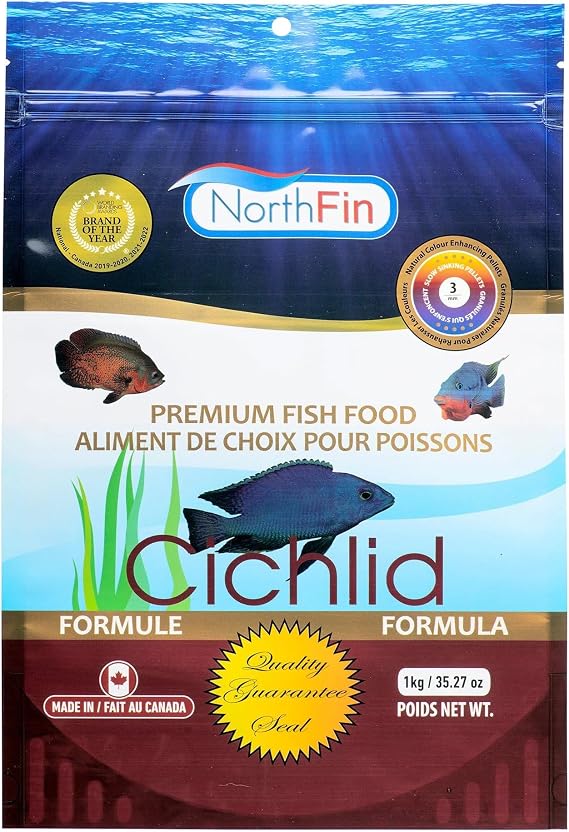 Northfin Cichlid Fish Food, Slow-Sinking Pellets, 3mm, 1kg