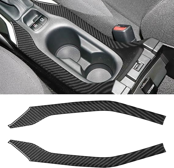 RUIANTE Compatible with Carbon Fiber Center Consoles Front Water Cup Holder Stripe Frame Car Interior Accessories for Toyota Corolla 2019 2020 2021 2022 2023 (2