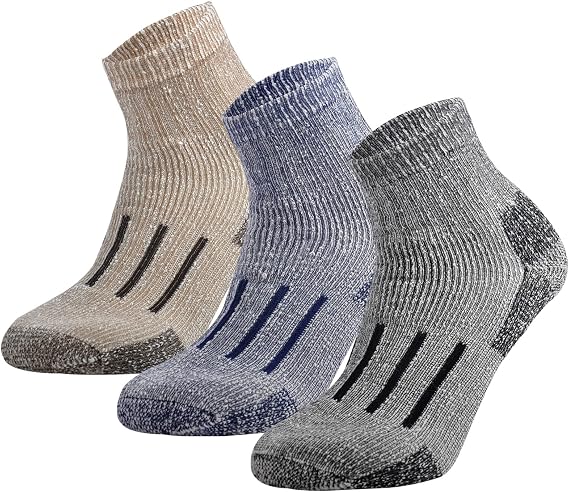 JORMATT Merino Wool Ankle Hiking Socks Men Women Thermal Warm Quarter Sock