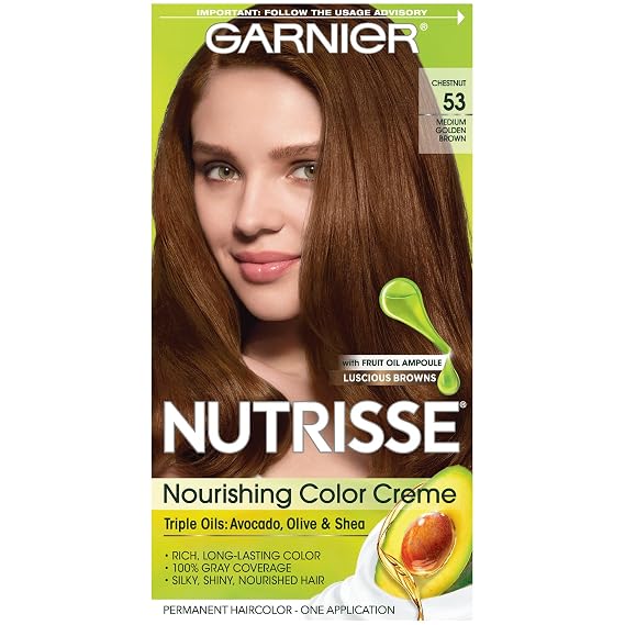 Garnier Nutrisse Nourishing Color Creme 53 Medium Golden Brown (Chestnut)