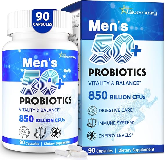Probiotics for Men, 850 Billion CFU Advanced 50+ Mens Probiotic, 90 Capsule