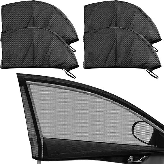 Car Side Window Sun Shades, 4 Pack Universal Cars Sun Shade Nets