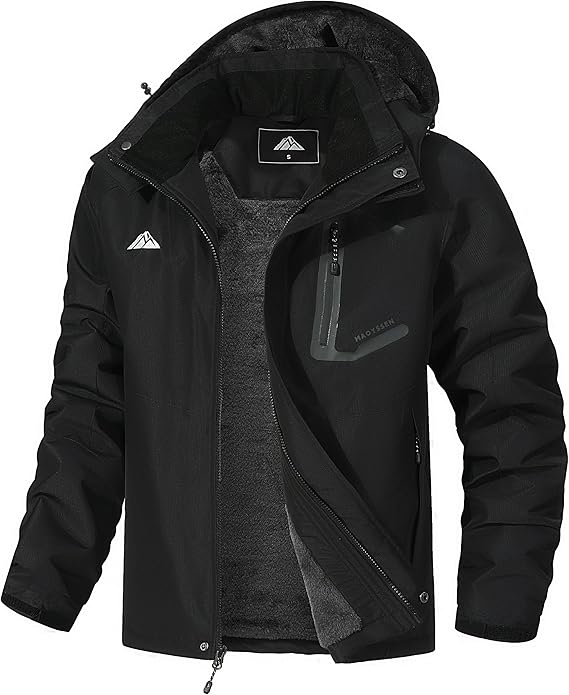 Men's Mountain Ski Jacket Waterproof Winter Coat Warm Snowboarding Jacket Snow Windbreaker Hooded for Hiking