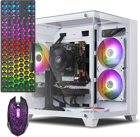 Prebuilt Gaming PC Desktop, Intel Core i7 Desktop Computer up to 3.9 GHz | RTX 3050 8G Graphics Card, 16GB RAM, 512GB SSD, WiFi, RGB Fan, Win11, Tower Computer for Game, Office and Study