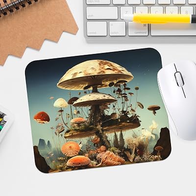 Retro Surrealist Dreams Mouse Pad - Premium-Textured Waterproof Desk Mousepad with Stitched Edge and Non-Slip Rubber Base - Gaming and Office Comfort - Durable and Washable Design