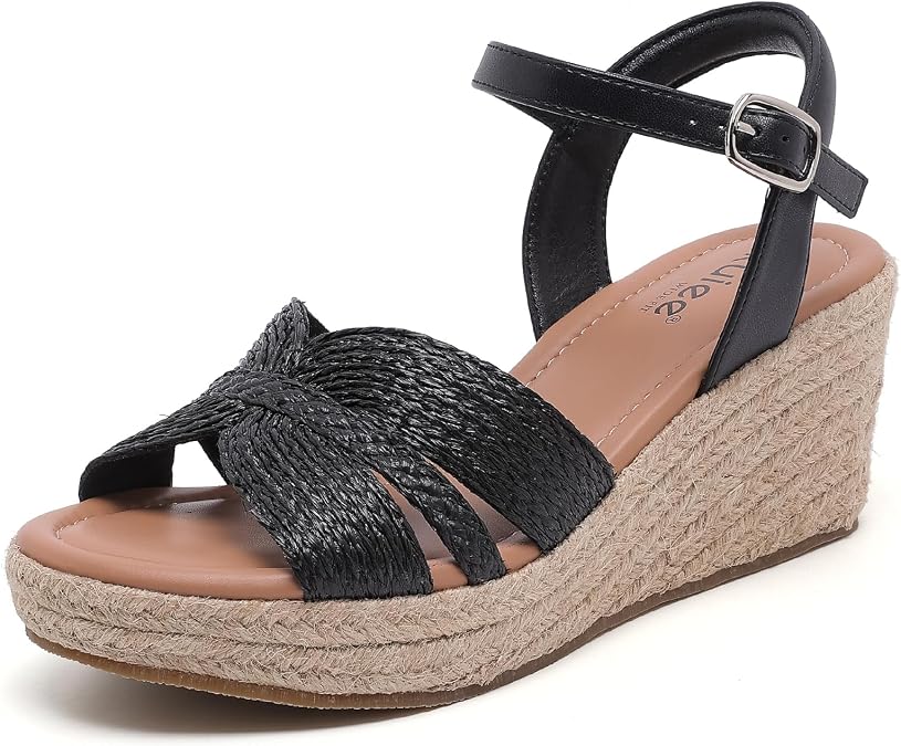 Ruiee Womens Wide Width Wedge Sandals.