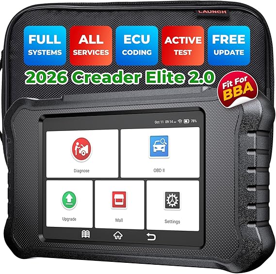 LAUNCH X431 Creader Elite 2.0 BBA OBD2 Scanner Bidirectional Scan Tool | for B.M.W/Mercedes-Ben.z/V.W/Au.di/May.bach/Mini/Rolls.Royce, ECU Coding, Full System, Full Reset Services, Free Update