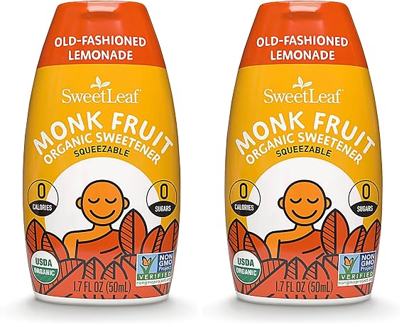 SweetLeaf Organic Monk Fruit Liquid, Water Enhancer, Old Fashioned Lemonade, 1.7 Ounce (Pack of 2)