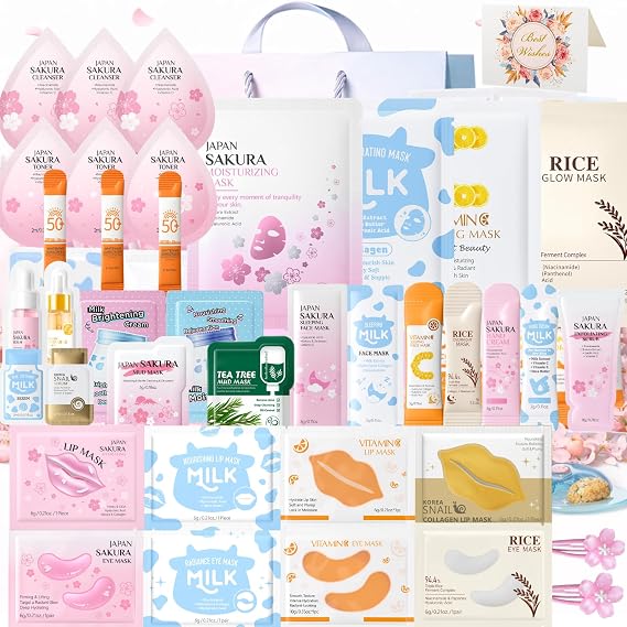39PCS Ultimate Discovery Skin Care Gift Set, Girls Pamper Set, Luxury Face Mask Set With Serum,Cream,SPF50&Accessories, Pamper Kit For Women, Teen, Travel Skincare Set, Birthday, Christmas Gifts