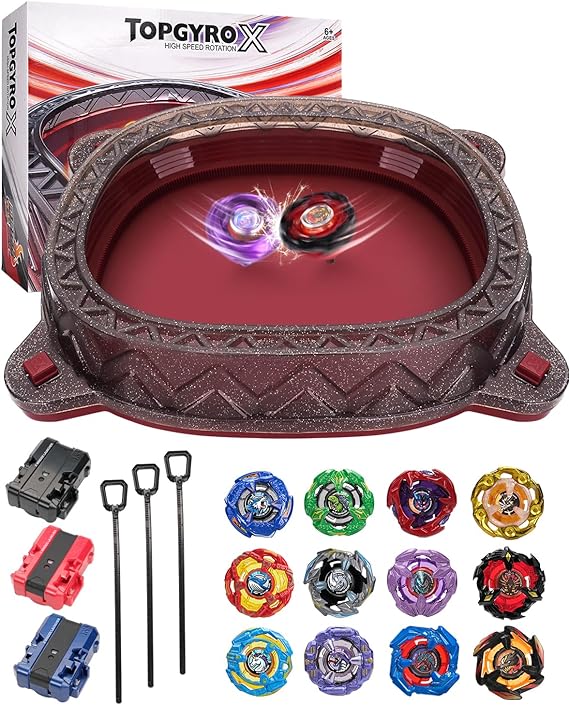 X Battle Stadium Set with 12 Spinning Tops, 3 Launchers & 1 Arena