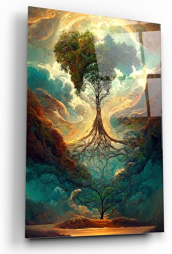 Tree of Life Glass Painting (30x45 cm)