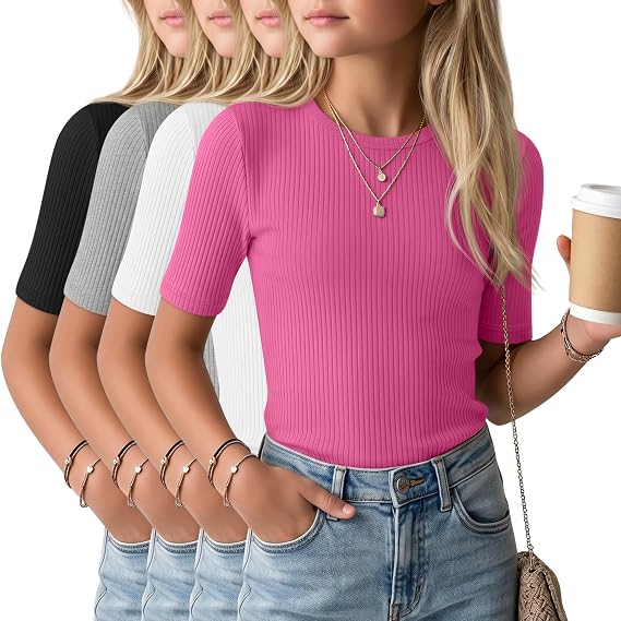 4 Pack Girls Soft Shirts
