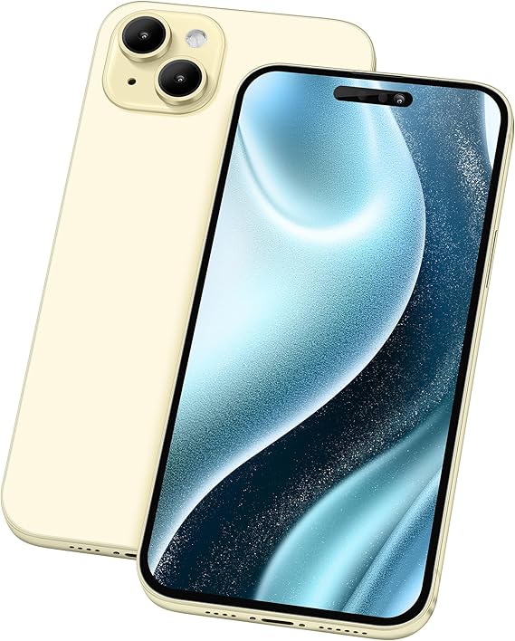 Fake Phone Model [Without Logo] Dummy Display Non-Working Replica Phone Toy for 15 Plus/Pro/Pro Max (for 15 Yellow Colour Screen)