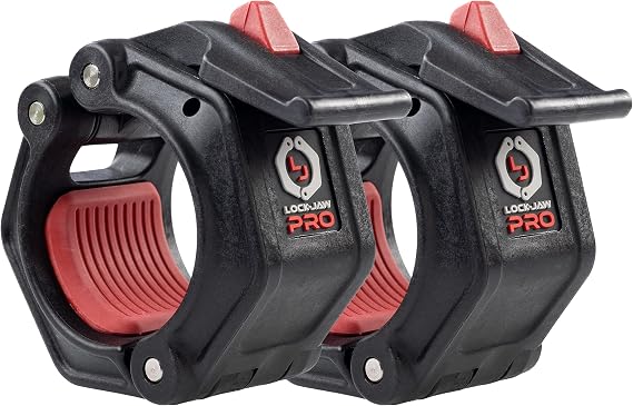 Lock-Jaw PRO 2 Barbell Collars/Clamps, 2"/50mm Olympic Bars | Heavy Duty Bar Clamps, Secure Weight Hold, Strength Training & Home Gym, Gym Accessories, Barbell Clamps, Quick Release