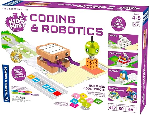 Thames & Kosmos Kids First Coding & Robotics, Kids Science Kit, Learning Resources for Coding and Physical Engineering, STEM Toys for Science Experiments, Age 4-8