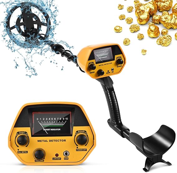 High Precision Metal Detectors Waterproof Metal Detector Gold Detector Height Adjustable 78-108cm with 25cm Search Coil for Kids and Adults