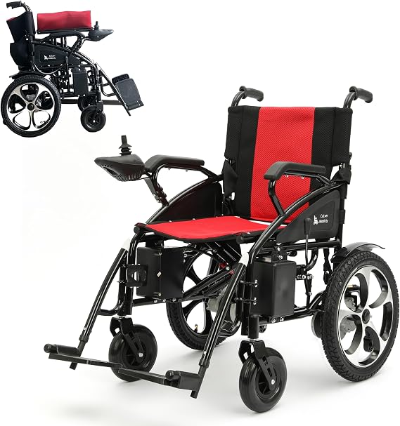 Artemis All Terrain Electric Wheelchair Heavy Duty, Foldable Electric Wheelchairs for Adults, Power Wheelchairs for Seniors (Red)