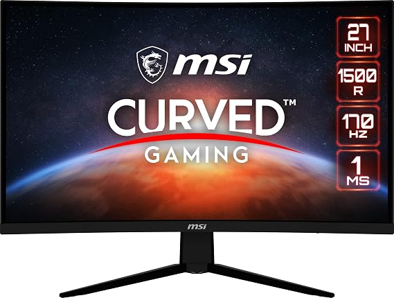 msi G273CQ, 27" Gaming Monitor, 2560 x 1440 (QHD), VA, 170Hz, FreeSync Premium, HDR Ready, HDMI, Displayport, Tilt