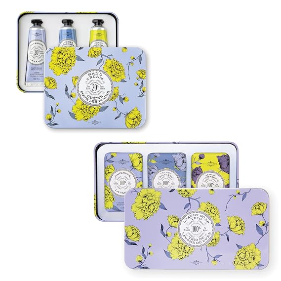 La Chatelaine Hand Cream Lavender Trio Gift Set, Christmas Gift, Natural Hand Cream Made in France with 20% Organic Shea Butter