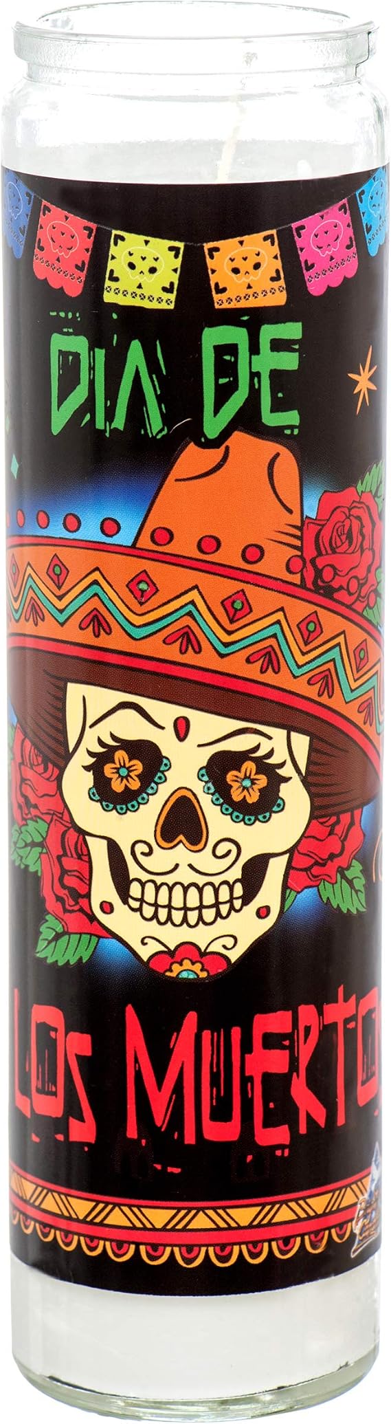 810083 Candle 8In Dia De Los Muestos White
