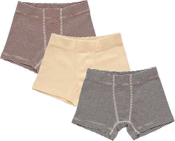 ORGANICKID Boys 100% Organic 100% Cotton Underwear GOTS Certified Kids Toddler Boxer Briefs Pack of 3