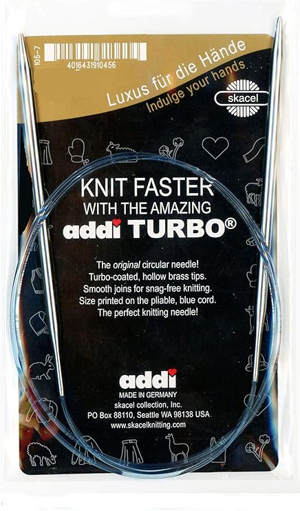 addi Knitting Needle Turbo Circular Skacel Blue Cord 40 inch (100cm) Size US 0 (2.0mm)