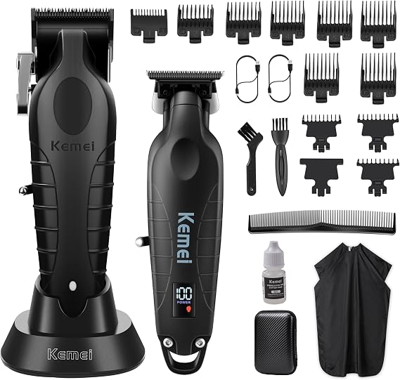 KEMEI Hair Clippers for Men and Trimmers Set Cordless Zero Gap Hair Trimmer