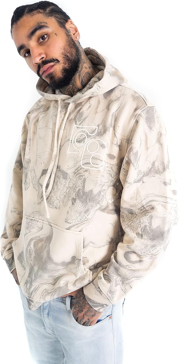 FUBU Marble FB Emboirdered Hoodie, Medium Beige