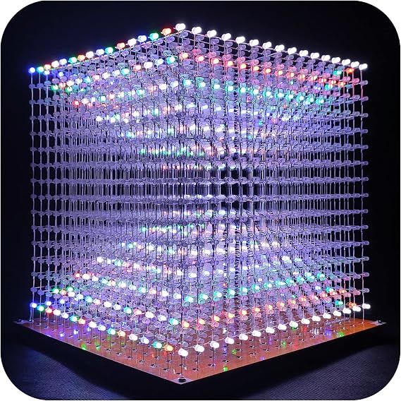 3D LED Cube DIY Electronics Kit 16x16x16 LED Cube DIY Soldering Project Kit (3D16MINI-MULTI-KIT)
