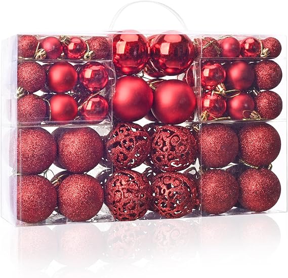 100PCS Christmas Balls Ornaments, Shatterproof Xmas Tree Decorations