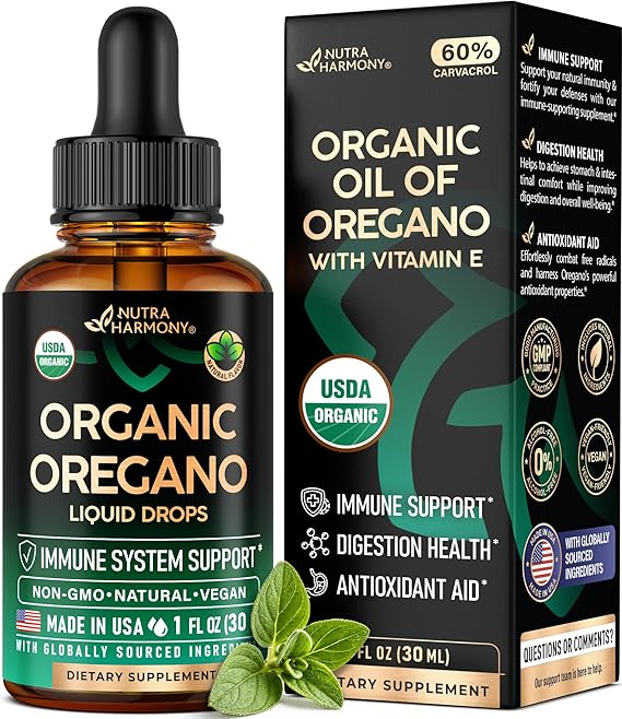 USDA Organic Oil of Oregano - Antioxidant for Immunity & Digestion - 1 oz