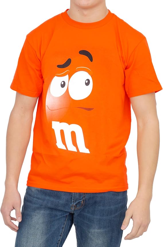 M&M's Candy Silly Character Face Orange T-Shirt (Adult X-Small)