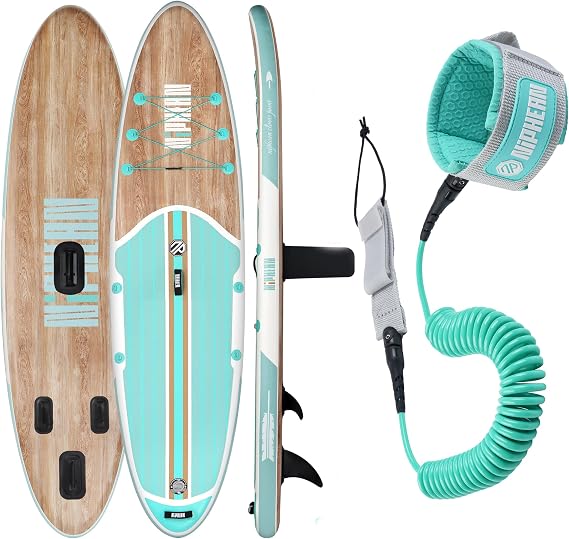 Niphean Inflatable Paddle Board and Extra Coiled 3-10ft Surfboard Leash
