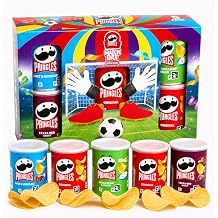 Assorted Pringles Crisps Multipack Box - Match Day 5 x 40g Pringles Multipack Tins - Includes 2 Original, 1 Texas BBQ, 1 Salt & Vinegar, 1 Sour Cream & Onion – WorldCup Football Snack Hamper Gift Set