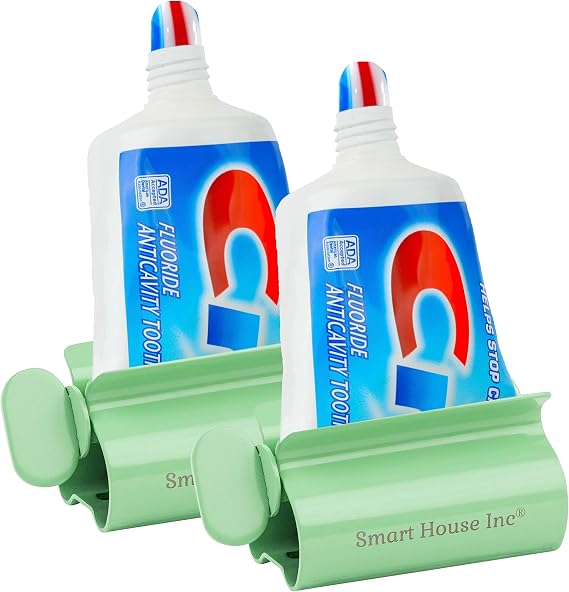 Toothpaste Squeezer Tube Roller Stainless Steel Tube Squeezer Rollers, Saves Toothpaste, Creams, Puts an end to Waste (Green)