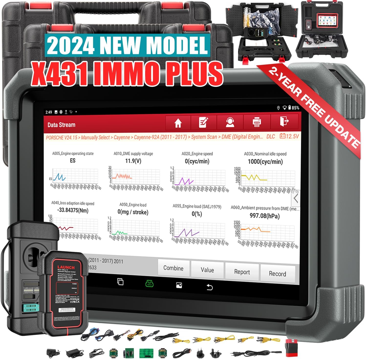 2024 LAUNCH X431 IMMO Plus Bidirectional Tool with X-PROG3 Valued $800, Ky Pr0gramming, ECU Coding, Advanced Ver. of X431 IMMO Elite, Full Systems, 39Services, Bi-Directional Control, 2 Yrs Update