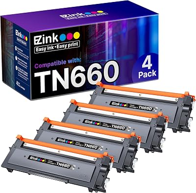 E-Z Ink Compatible TN660 Toner Cartridge Replacement for Brother TN660 TN-660 TN630 High Yield to Use with HL-L2300D HL-L2380DW HL-L2320D DCP-L2540DW HL-L2340DW HL-L2360DW MFC-L2720DW Black, 4 Pack