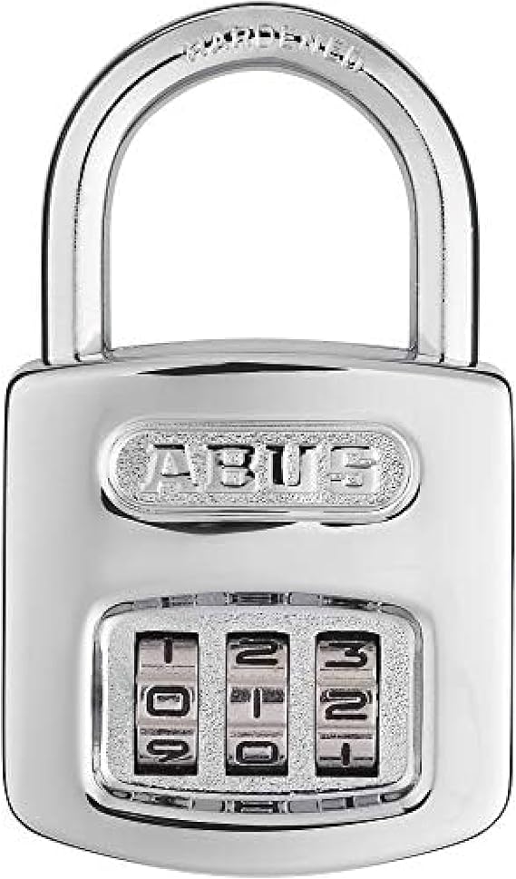 ABUS 160/40 C 160 All Weather Resettable Chrome Combination Padlock, 3 Dial | 12 Padlocks with 24 Keys