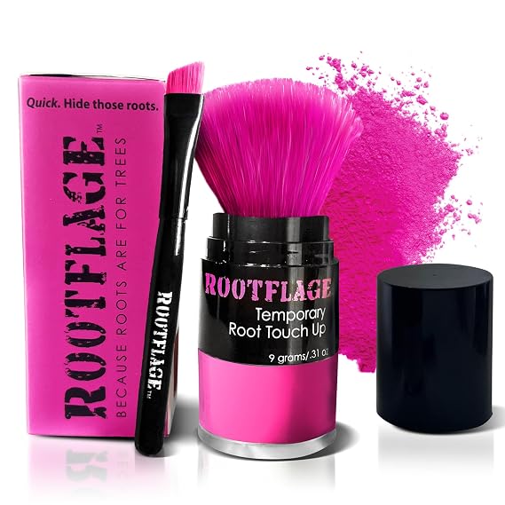 Rootflage Temporary Hair Dye Pink Colored Hair - Shampoo Out Pink Color Powder -Works on Dark Hair (01 Pink Parade)