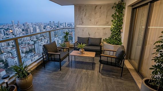 Çözüm Home - Liya Modern Bahçe ve Balkon Mobilyası (Siyah Gri)
