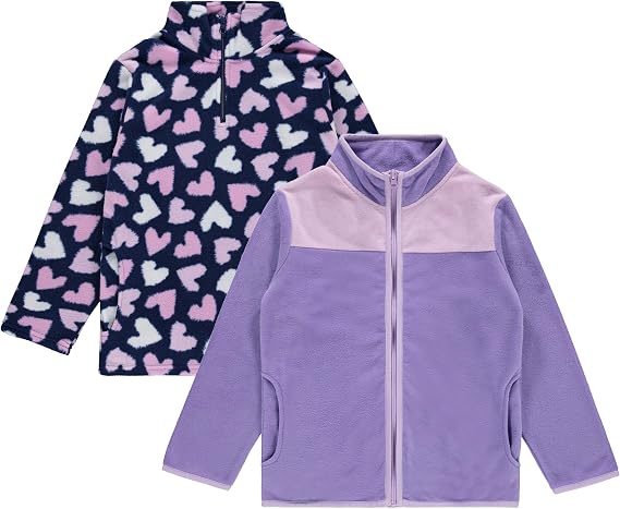 BTween Girls Cozy Fleece Jackets for Kids Warm and Cute Winter Wear Purpl