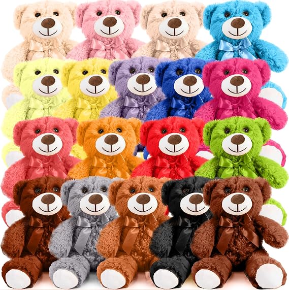 Liliful 18 Pcs Teddy Bears 14 Inch Soft Stuffed Plush Toys,Vibrant Color