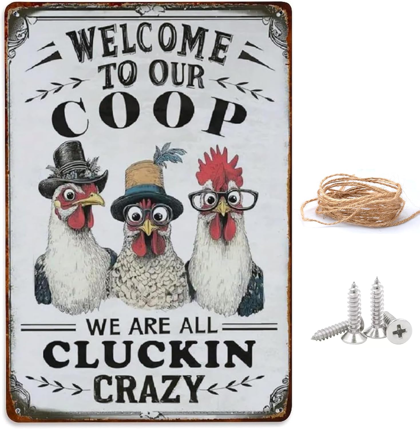 Chicken Coop Accessories UK - 20*30CM Metal Garden Sign, Funny Decoration, Outdoor Wall Art, Gifts for Lovers, Hens Garden Decor