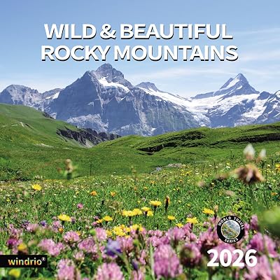 2026 Wall Calendar, 14 Months Wall Calendar Wild & Beautiful Rocky Mountains, November 2025 - December 2026, 12 x 18.2 Opened, Spiral Bound Monthly for Kids Teen Organizing & Planning