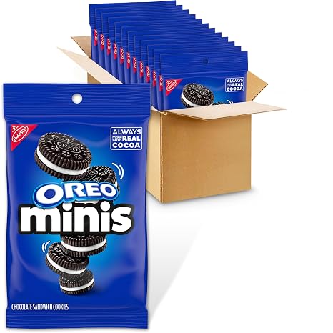 Oreo Mini Chocolate Sandwich Cookies - Big Bag, 3 Ounce (Pack of 12) | Always made with Real Cocoa, Certified Kosher