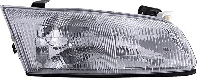 HEADLIGHTSDEPOT Chrome Housing Halogen Headlight Compatible with Toyota Camry 1997-1999 Includes Right Passenger Side Headlamp