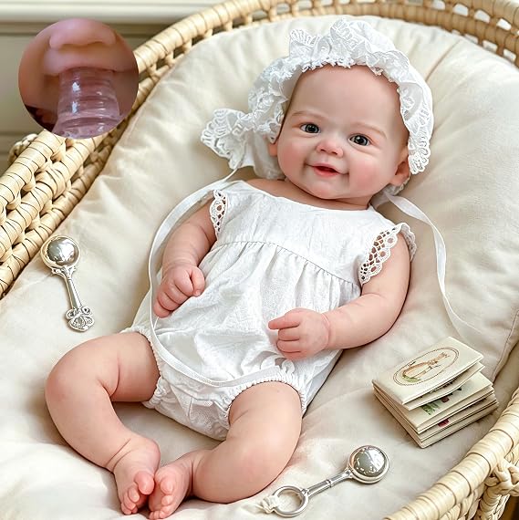 Gileutay 12 Inch/33cm Full Silicone Rebron Doll Realistic Silicone Baby Dolls Girl Hand Painted Lifelike Preemie That Look Real Newborn Toy for Kids