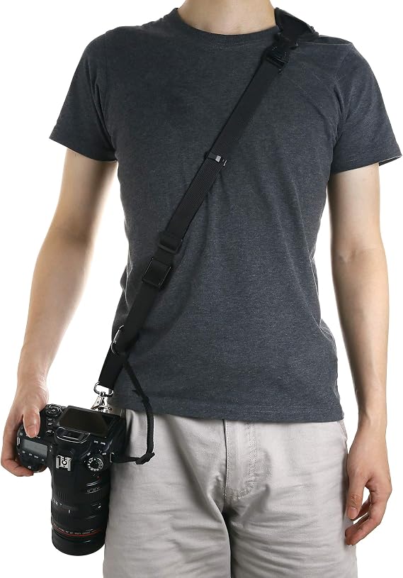 Ruittos Camera Strap,DSLR Shoulder Strap Crossbody Sling Quick Release Storage Pocket Black