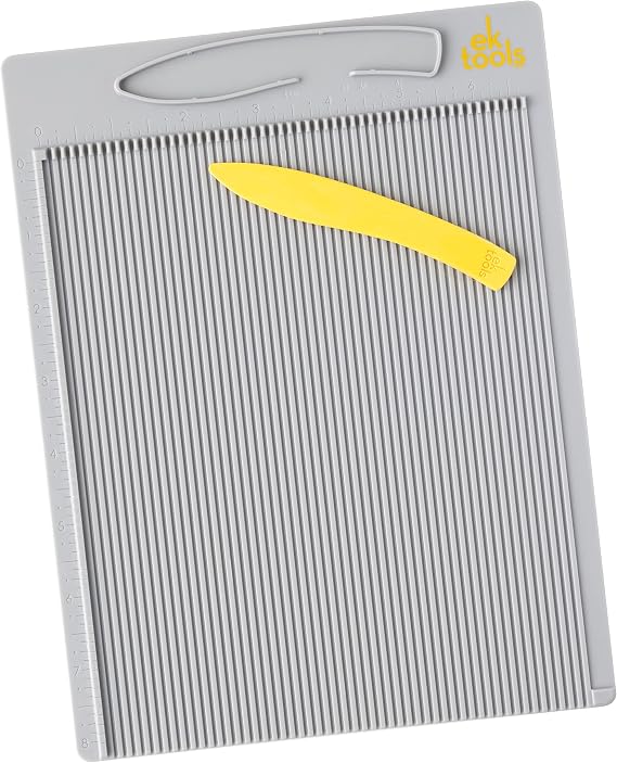 EK Tools Mini Scoring Board, 7.5"x9.75", with Bone Folder, Scoreboard for Paper Crafting, Make Envelopes, Cards, Precision Photos, and More