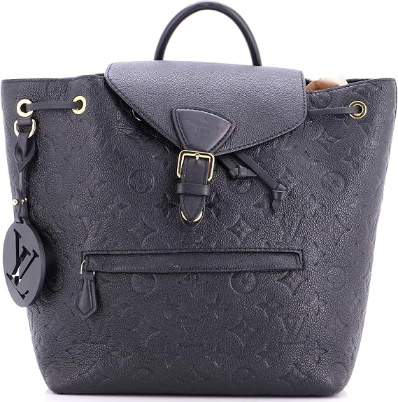 Pre-Loved Montsouris NM Backpack Monogram Empreinte Leather PM, Black